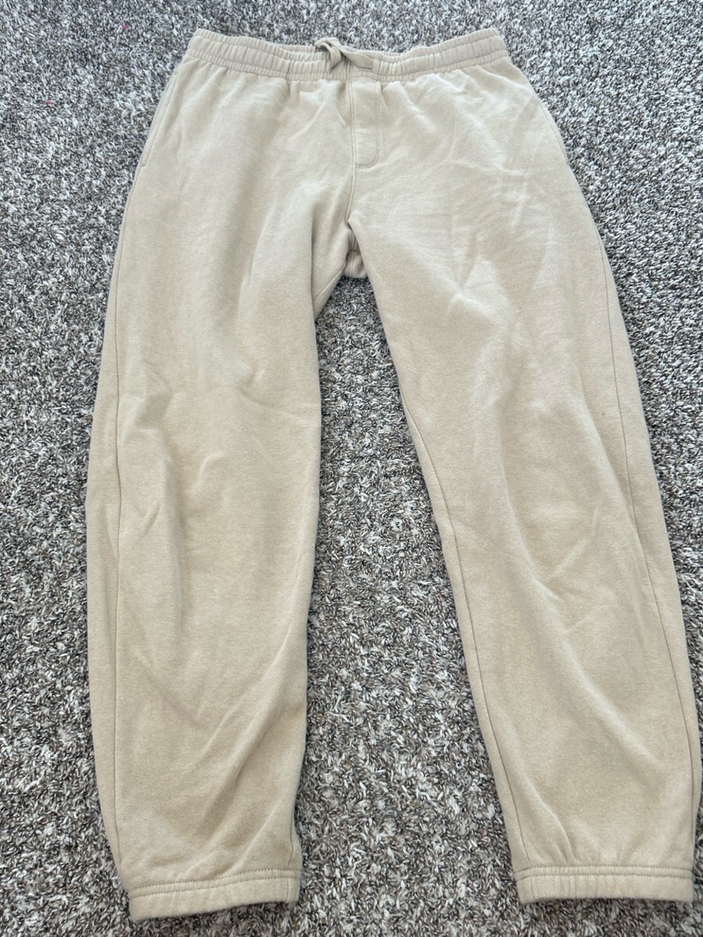 Neutral Beige Drawstring Sweatpants